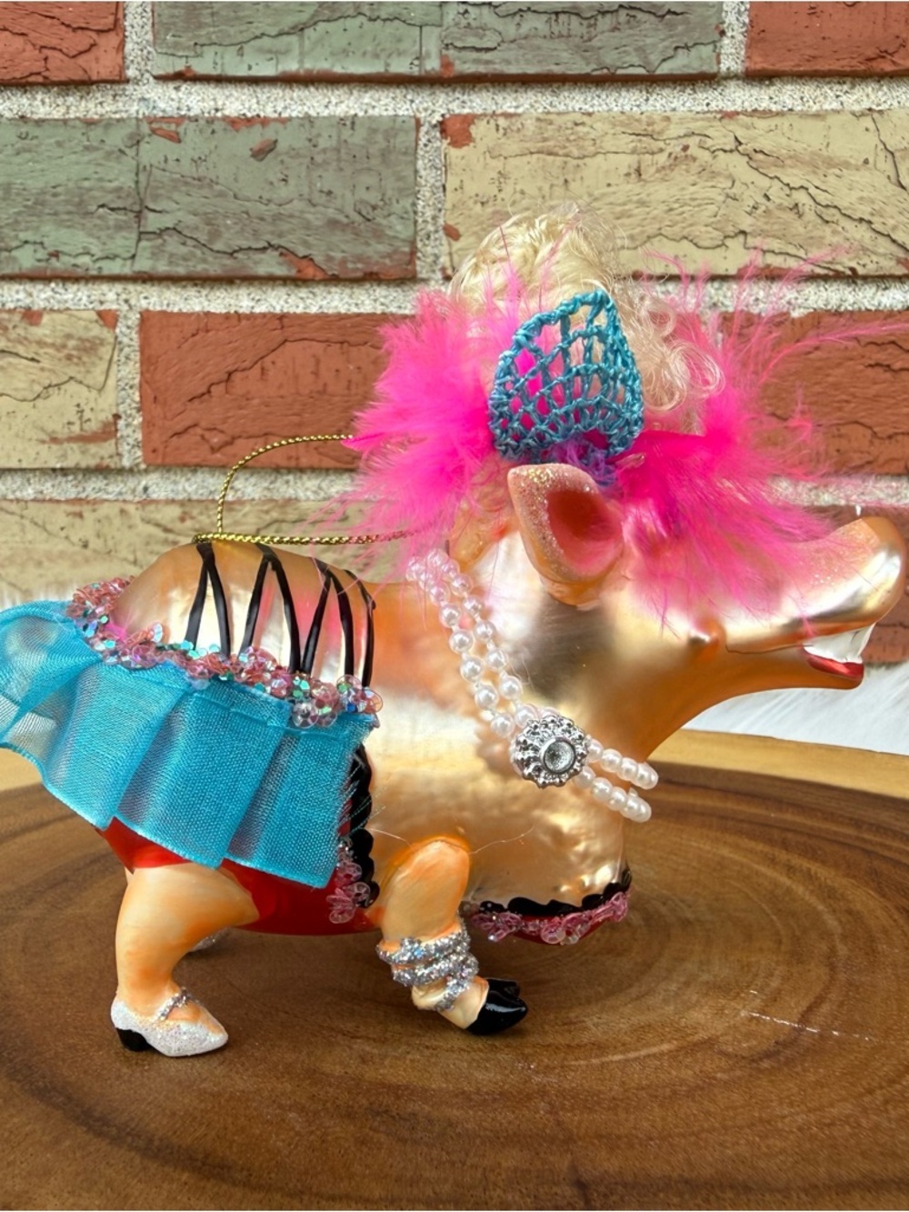 BestPysanky Fashion-Forward Pig Vibrantly Colored Glass Christmas Ornament 🐷 - Picture 3 of 13